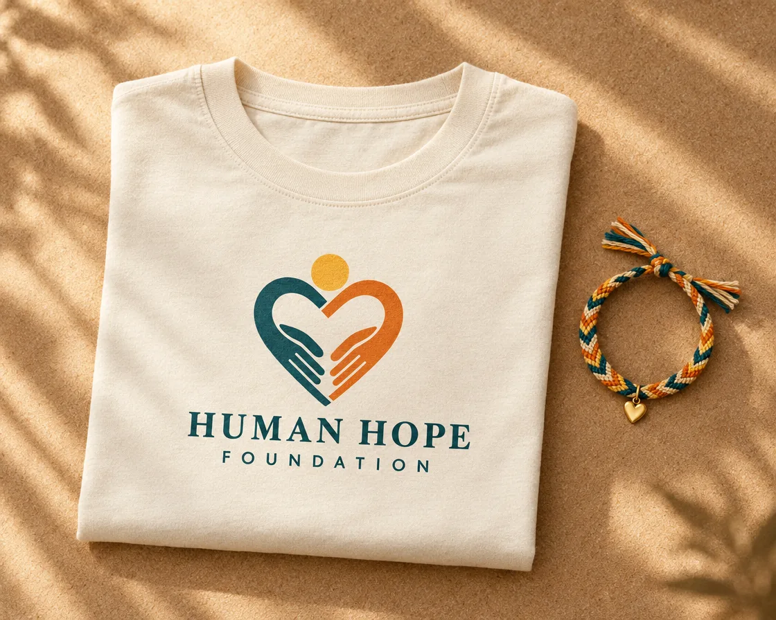Human Hope Foundation Organic Hope Tee & Bracelet concept