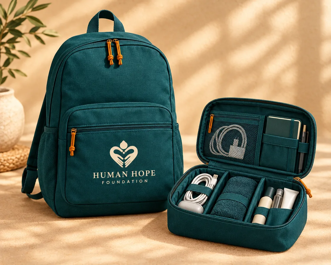 Human Hope Foundation Service Daypack & Essentials Pouch concept